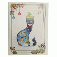 pop-up kerst poes kaart